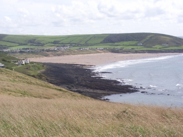 Looking south down the beach
